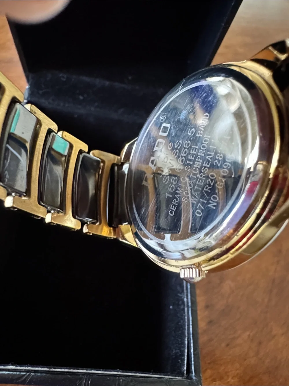 Rado Black and Gold Ceramic Jubile Watch